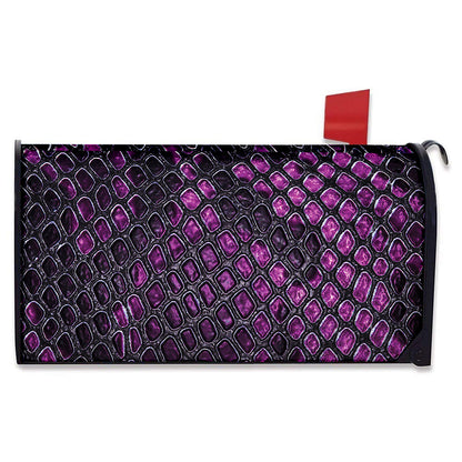 Purple Snakeskin Print Mailbox Cover