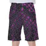Purple Snakeskin Print Men's Beach Shorts