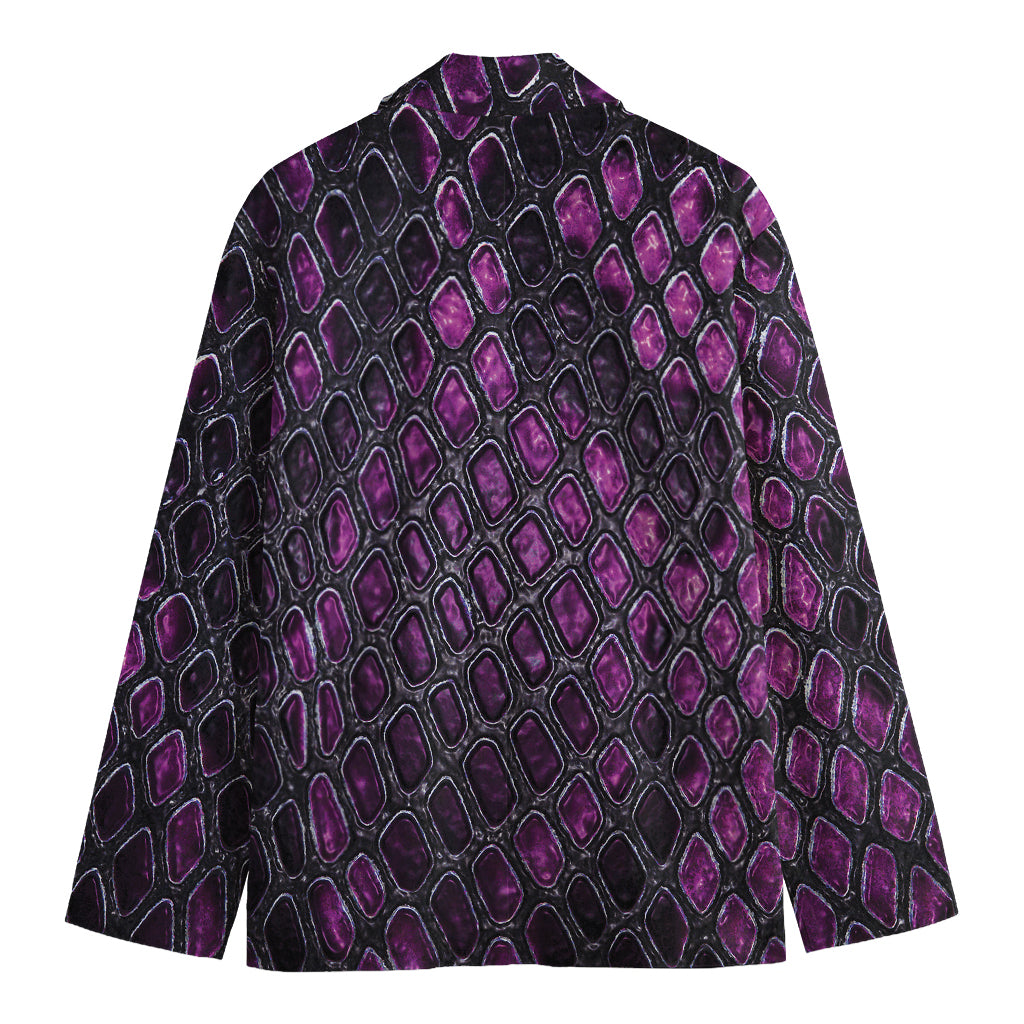 Purple Snakeskin Print Men's Blazer