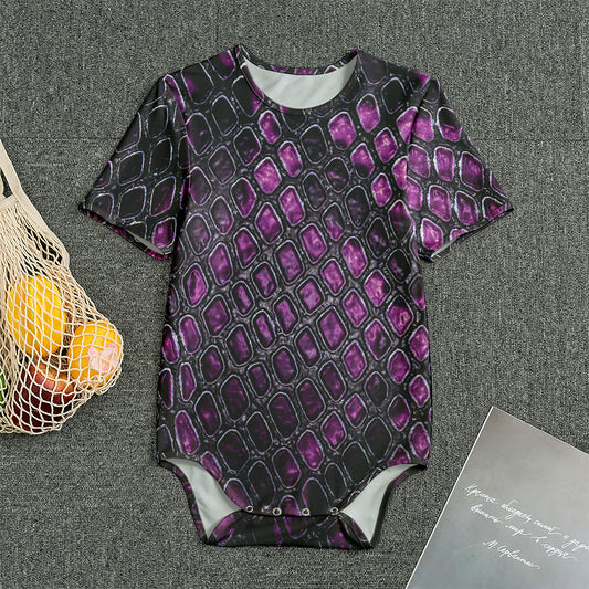Purple Snakeskin Print Men's Bodysuit