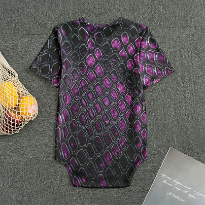 Purple Snakeskin Print Men's Bodysuit