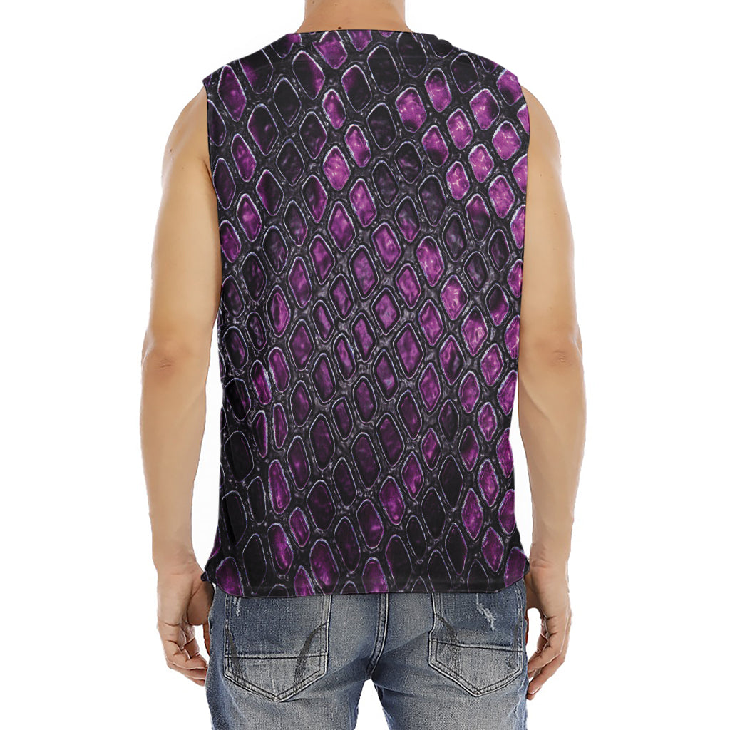 Purple Snakeskin Print Men's Fitness Tank Top