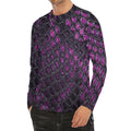 Purple Snakeskin Print Men's Long Sleeve Rash Guard