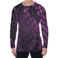 Purple Snakeskin Print Men's Long Sleeve T-Shirt