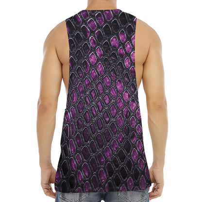 Purple Snakeskin Print Men's Muscle Tank Top