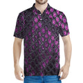 Purple Snakeskin Print Men's Polo Shirt
