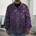 Purple Snakeskin Print Men's Shirt Jacket