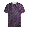 Purple Snakeskin Print Men's Athletic T-Shirt