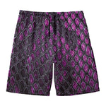 Purple Snakeskin Print Men's Swim Trunks