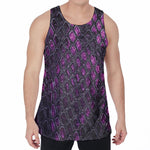 Purple Snakeskin Print Men's Velvet Tank Top