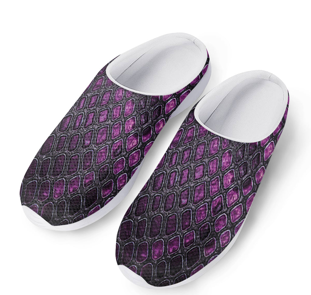 Purple Snakeskin Print Mesh Casual Shoes
