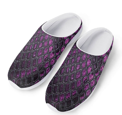 Purple Snakeskin Print Mesh Casual Shoes