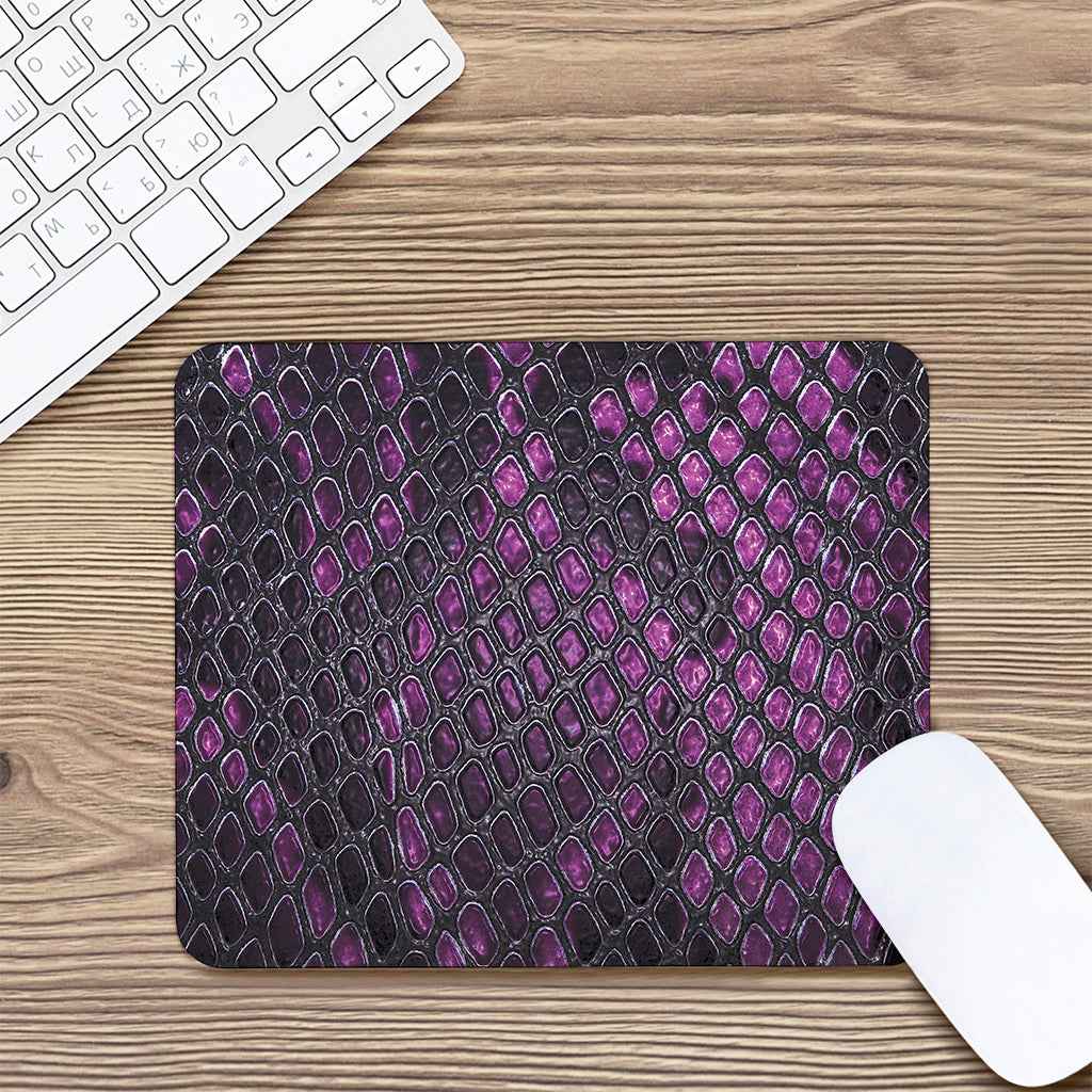 Purple Snakeskin Print Mouse Pad