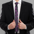 Purple Snakeskin Print Necktie