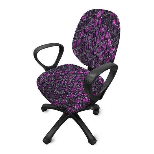Purple Snakeskin Print Office Chair Cover