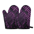 Purple Snakeskin Print Oven Mitts
