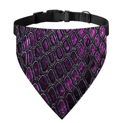 Purple Snakeskin Print Over The Collar Dog Bandana