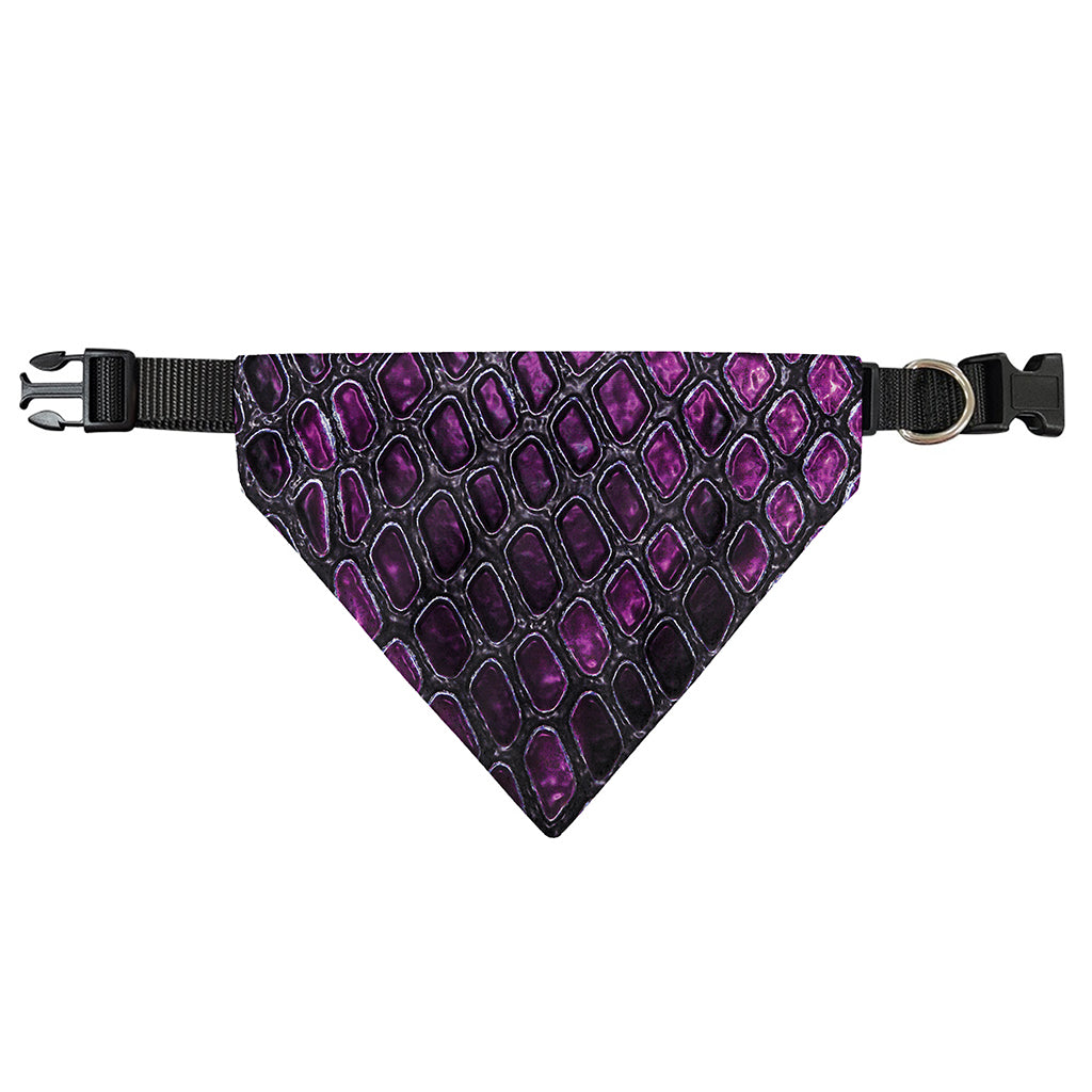 Purple Snakeskin Print Over The Collar Dog Bandana