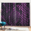 Purple Snakeskin Print Pencil Pleat Curtains