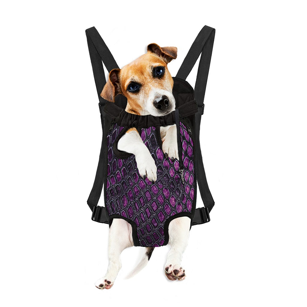 Purple Snakeskin Print Pet Carrier Backpack