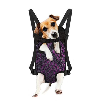 Purple Snakeskin Print Pet Carrier Backpack
