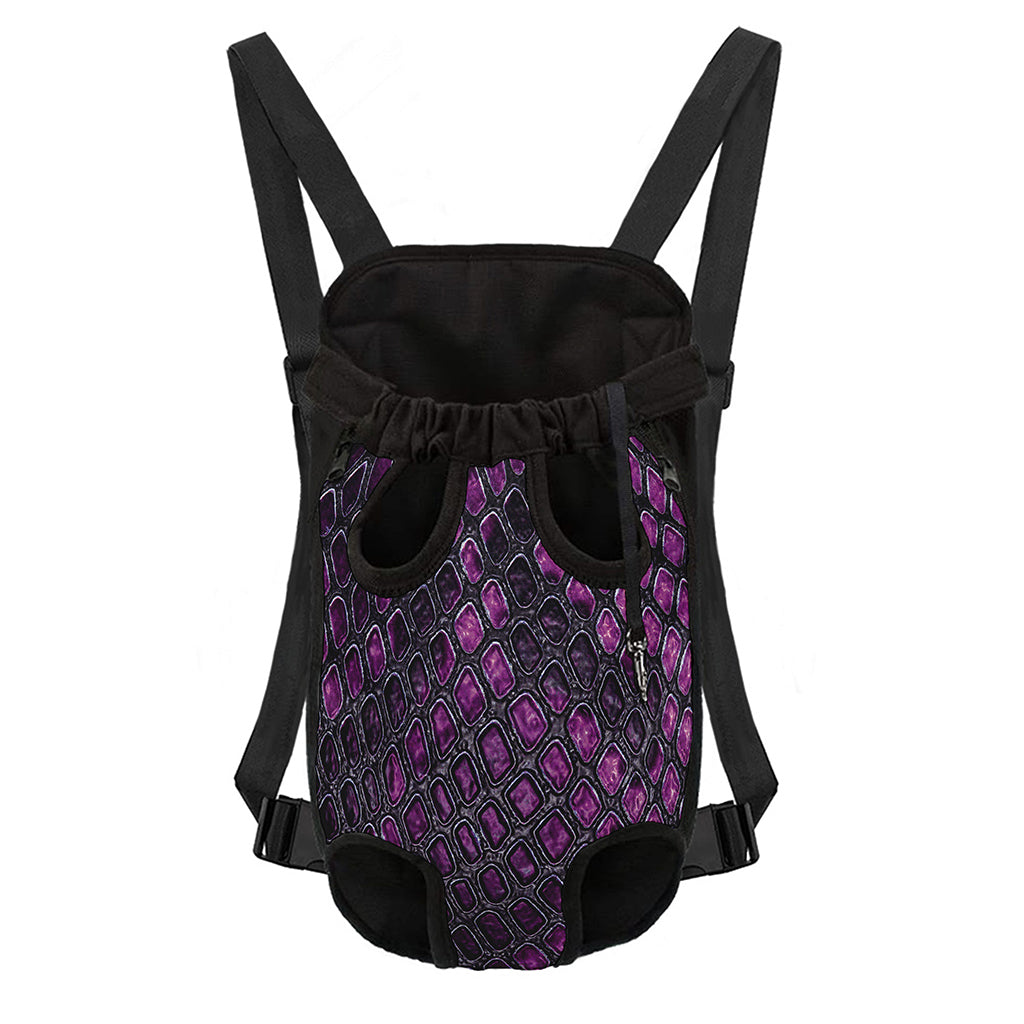 Purple Snakeskin Print Pet Carrier Backpack