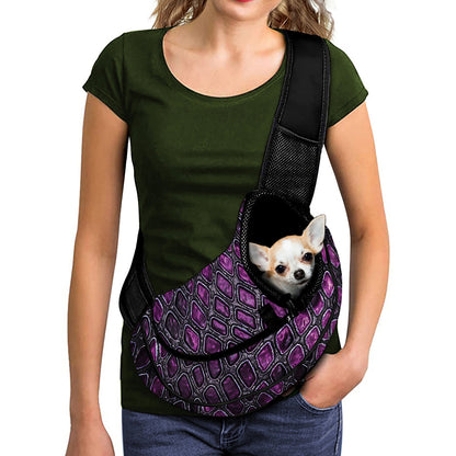 Purple Snakeskin Print Pet Sling Carrier
