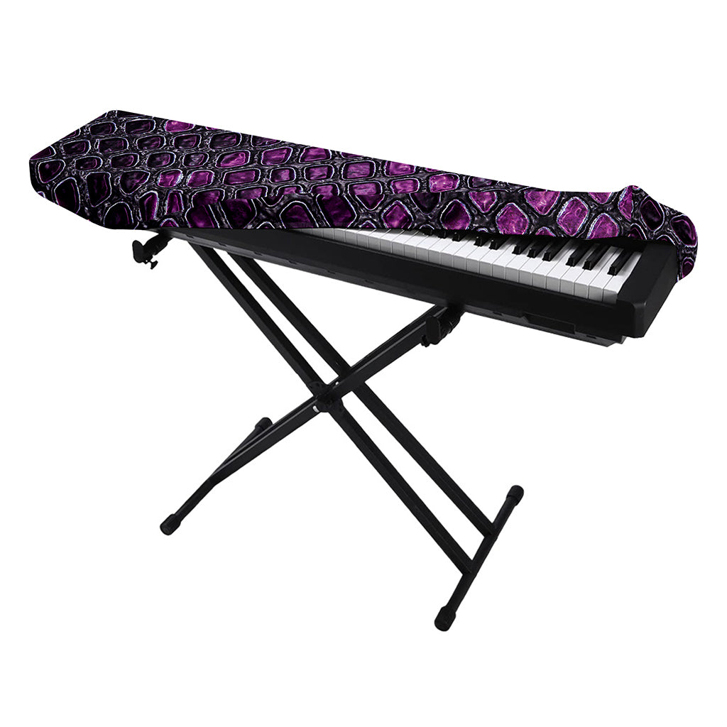 Purple Snakeskin Print Piano Keyboard Cover
