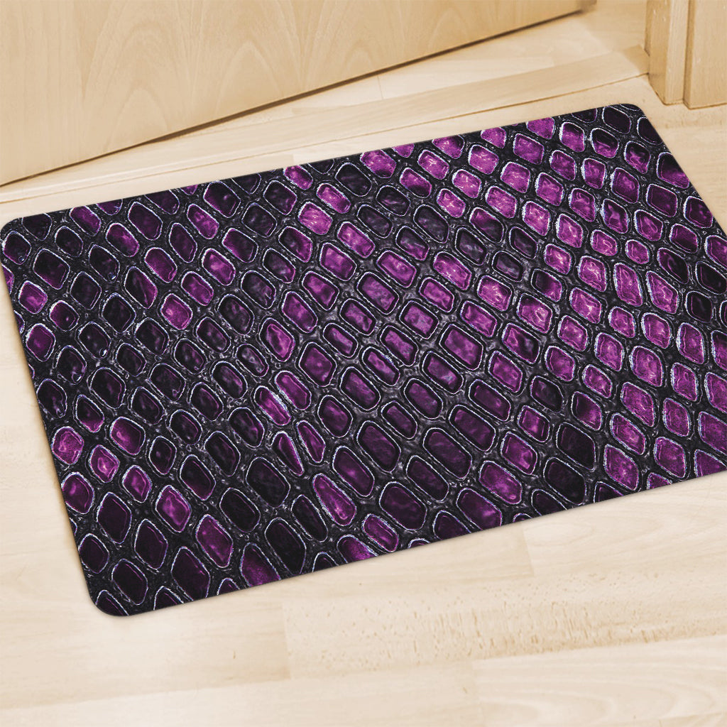 Purple Snakeskin Print Polyester Doormat