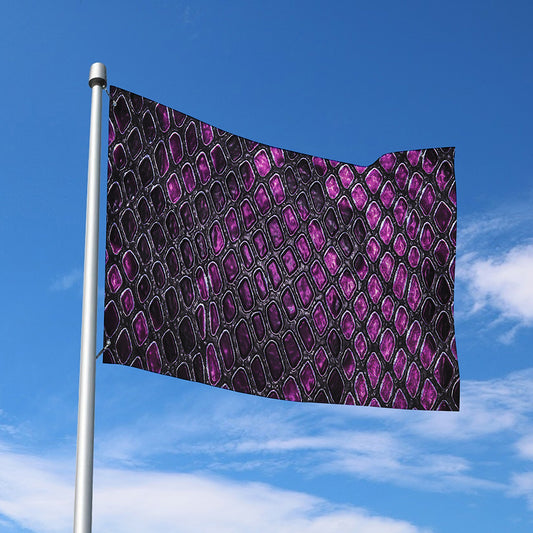 Purple Snakeskin Print Polyester Flag