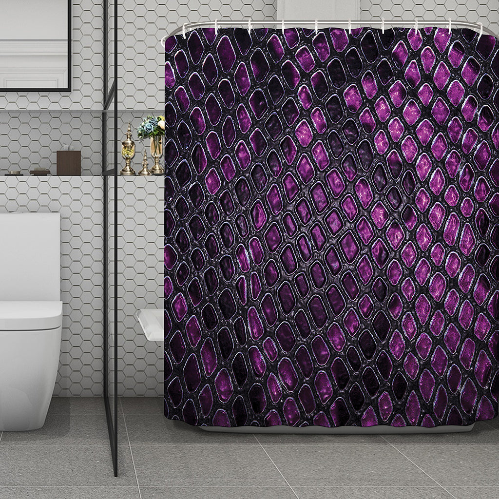 Purple Snakeskin Print Polyester Shower Curtain
