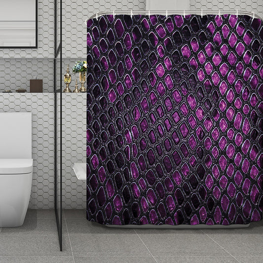 Purple Snakeskin Print Polyester Shower Curtain