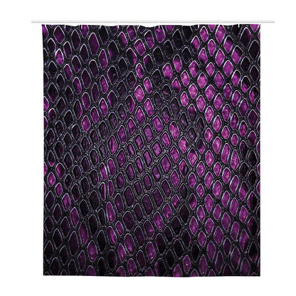 Purple Snakeskin Print Polyester Shower Curtain