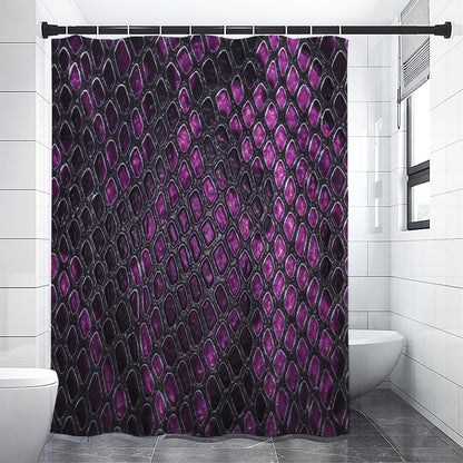 Purple Snakeskin Print Premium Shower Curtain