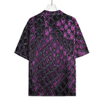 Purple Snakeskin Print Rayon Hawaiian Shirt