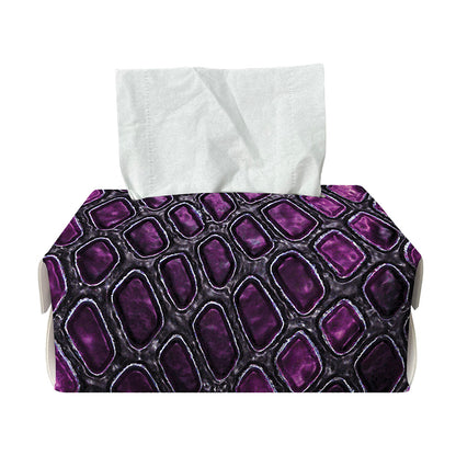 Purple Snakeskin Print Rectangle Tissue Box Cover