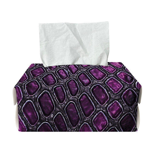 Purple Snakeskin Print Rectangle Tissue Box Cover