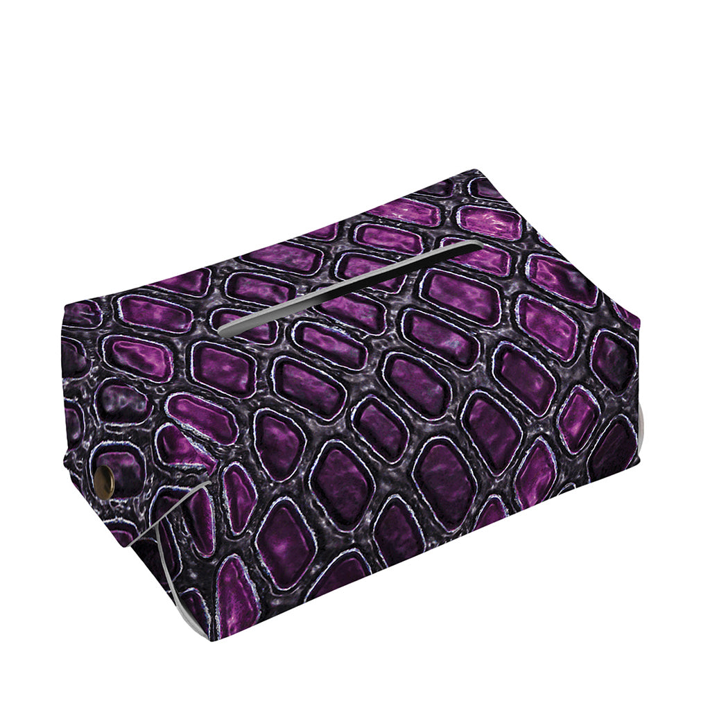 Purple Snakeskin Print Rectangle Tissue Box Cover