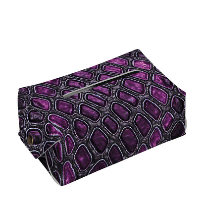 Purple Snakeskin Print Rectangle Tissue Box Cover