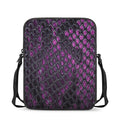 Purple Snakeskin Print Rectangular Crossbody Bag