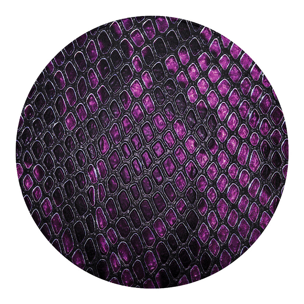 Purple Snakeskin Print Round Blanket