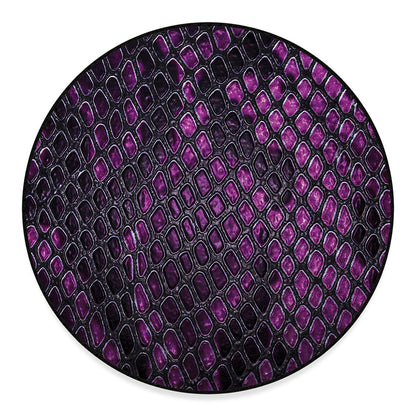 Purple Snakeskin Print Round Floor Mat
