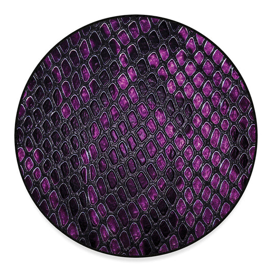 Purple Snakeskin Print Round Floor Mat