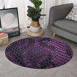 Purple Snakeskin Print Round Rug