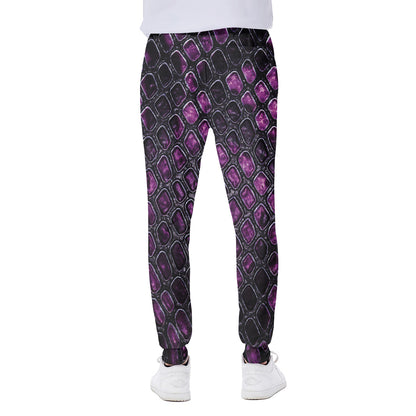 Purple Snakeskin Print Scuba Joggers