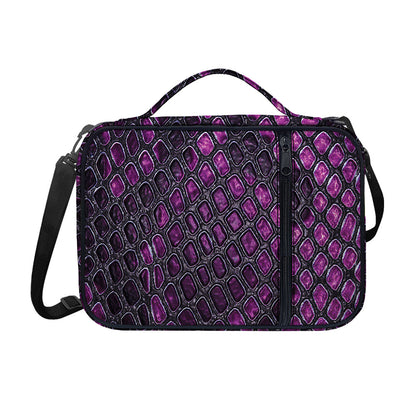 Purple Snakeskin Print Shoulder Strap Bible Bag