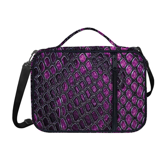 Purple Snakeskin Print Shoulder Strap Bible Bag