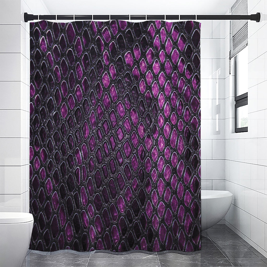 Purple Snakeskin Print Shower Curtain