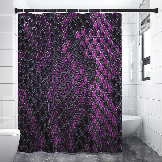 Purple Snakeskin Print Shower Curtain