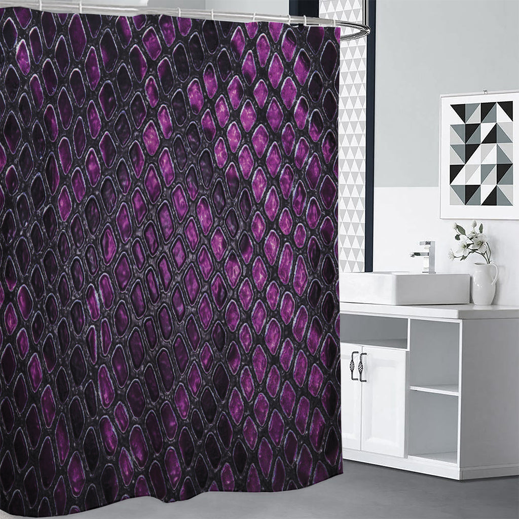 Purple Snakeskin Print Shower Curtain